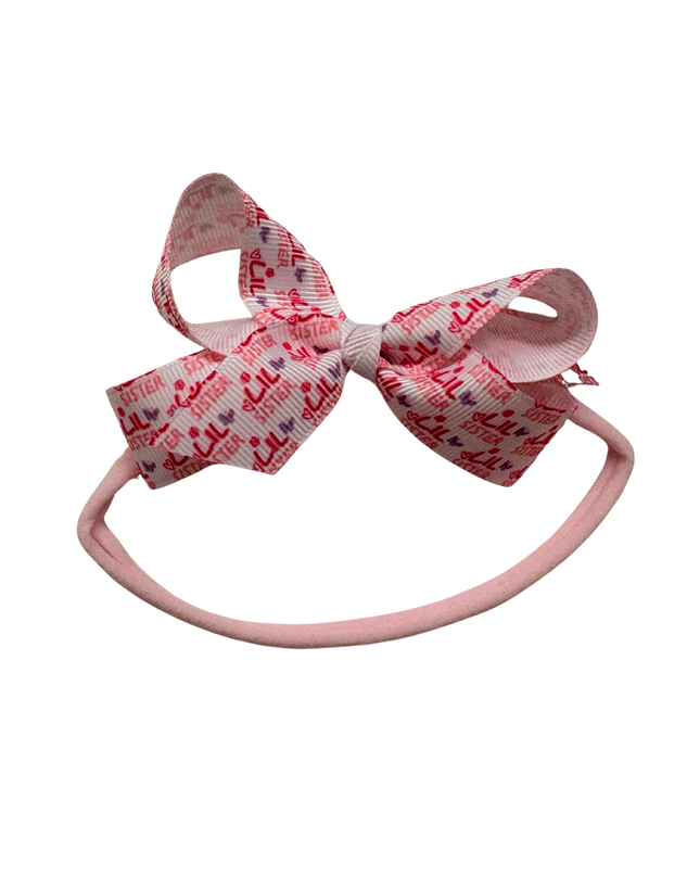 1/4" Nylon Pantyhose Headband W/Signature Grosgrain Bow