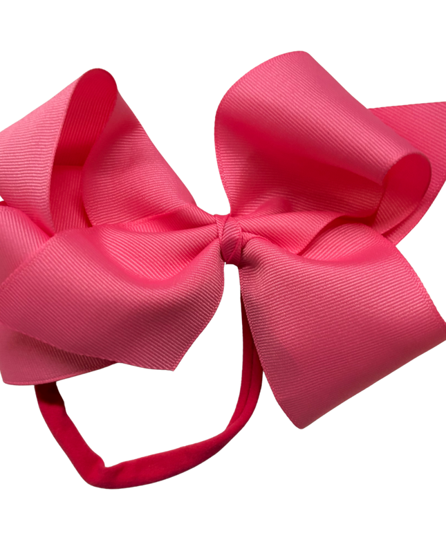 1/4" Nylon Pantyhose Headband W/Signature Grosgrain Bow