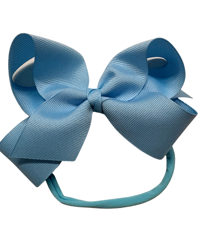 1/4" Nylon Pantyhose Headband W/Signature Grosgrain Bow