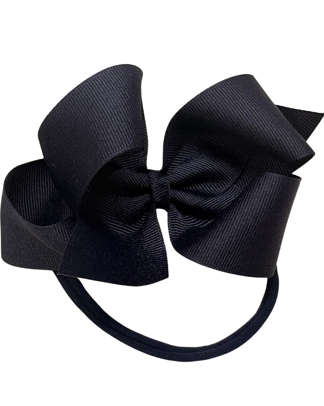 1/4" Nylon Pantyhose Headband W/Signature Grosgrain Bow