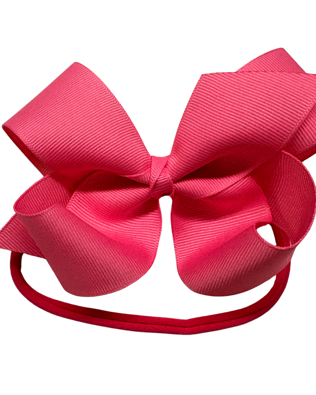 1/4" Nylon Pantyhose Headband W/Signature Grosgrain Bow