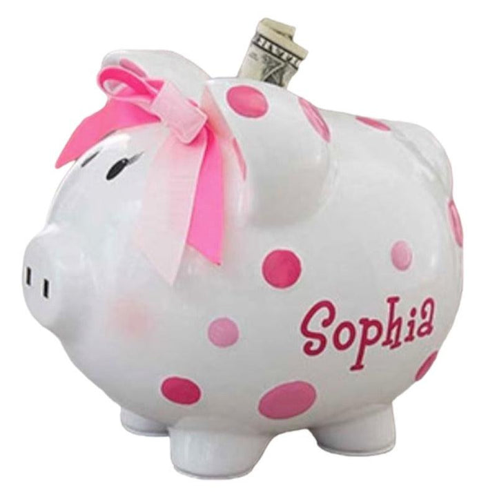 Personalized Polka Dot Piggy Bank
