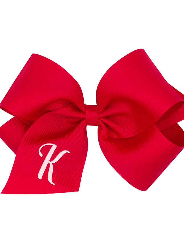 Monogrammed Grosgrain Girls Hair Bow