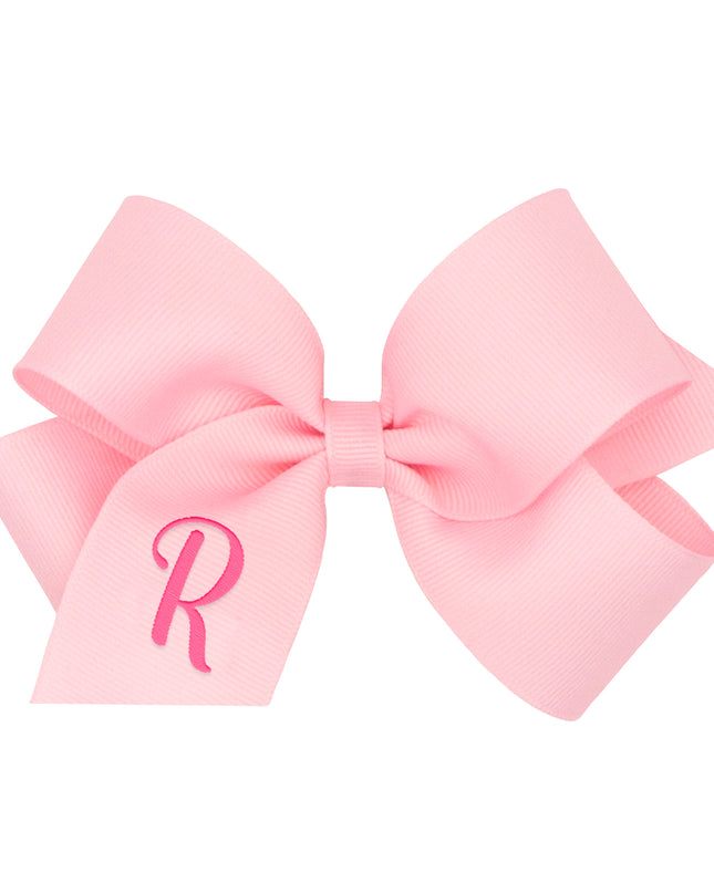 Monogrammed Grosgrain Girls Hair Bow