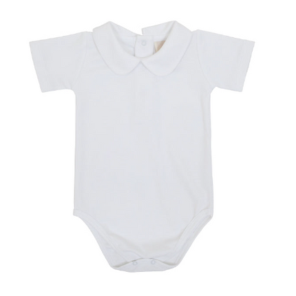 Peter Pan Collar Short Sleeve Onesie