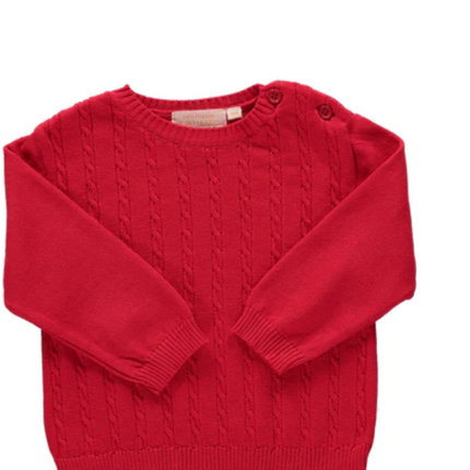 Red Pull-Over  Cable Sweater