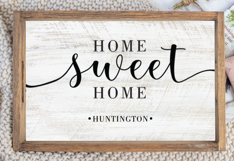 Home Sweet Home Personalized Wooden Tray