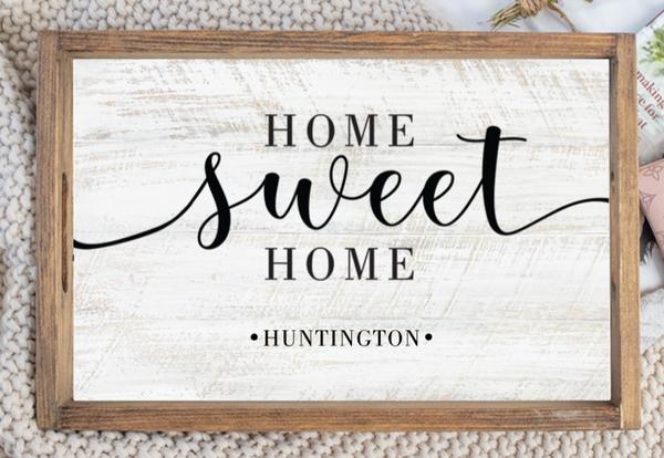 Home Sweet Home Personalized Wooden Tray