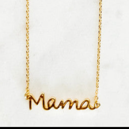 Gold Dipped MAMA Script Necklace-Gold or Silver