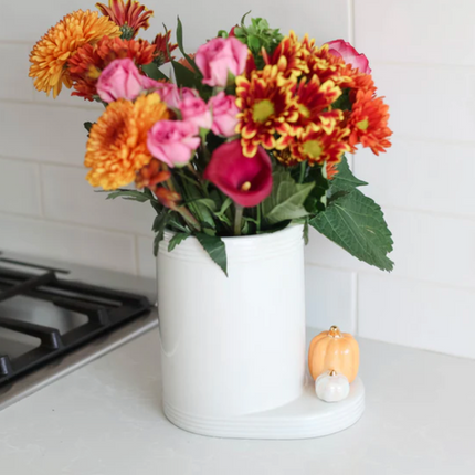 Nora Fleming Utensil Crock — front view showing personalization