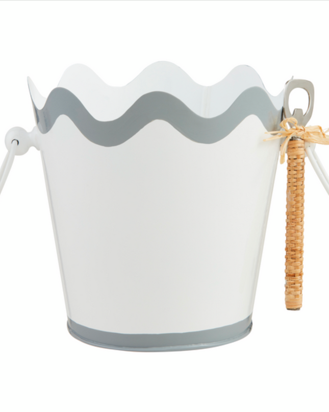 Wavy Scalloped Ice Bucket Set