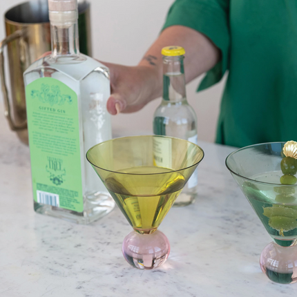 Two-Tone Martini Glass with Ball Stem