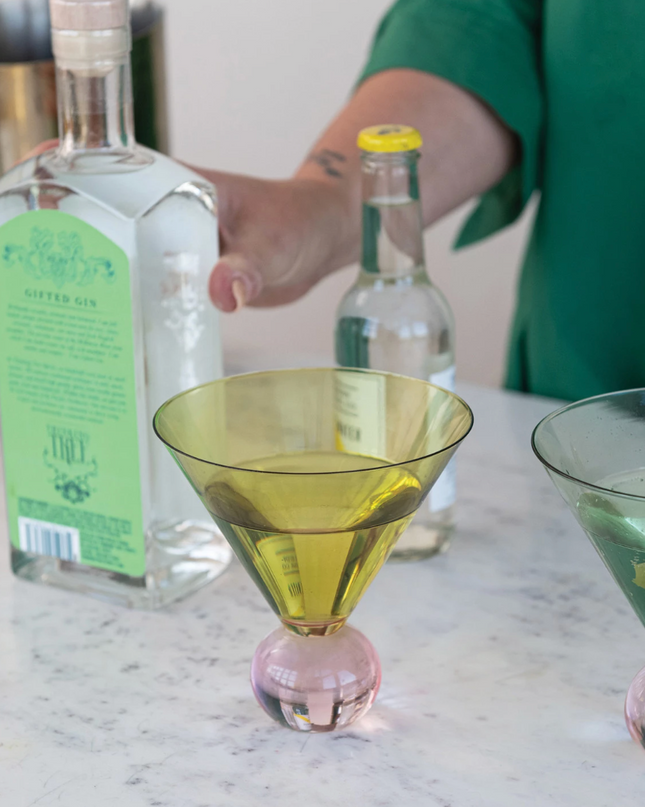 Two-Tone Martini Glass with Ball Stem