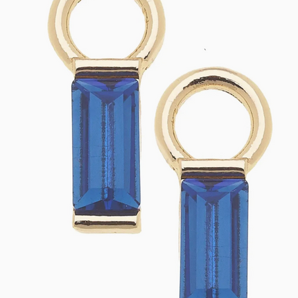 Baguette Huggie Charm in Blue | Set of 2