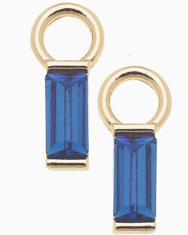Baguette Huggie Charm in Blue | Set of 2