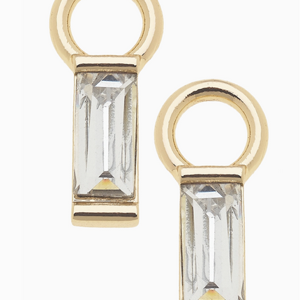 Baguette Huggie Charm in Clear | Set of 2