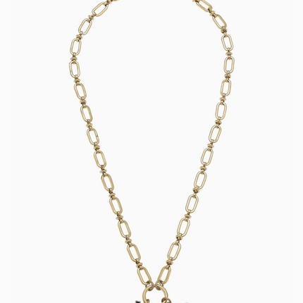 Celine Linked Golf Charm Necklace in Shiny Gold