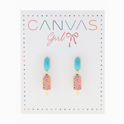 Lena Popsicle Enamel Mini Huggie Hoop Earrings in Aqua