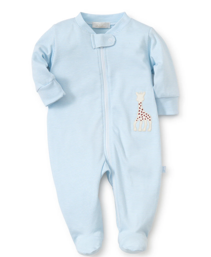 Sophie la girafe Blue Zip Front Footie