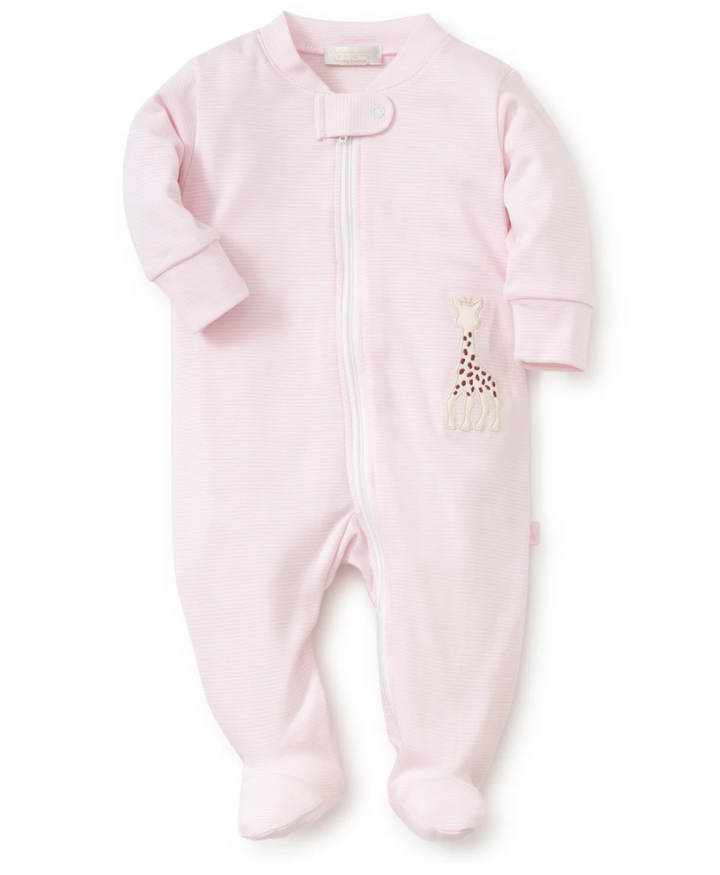 Sophie la girafe Pink Stripe Zip Front Footie