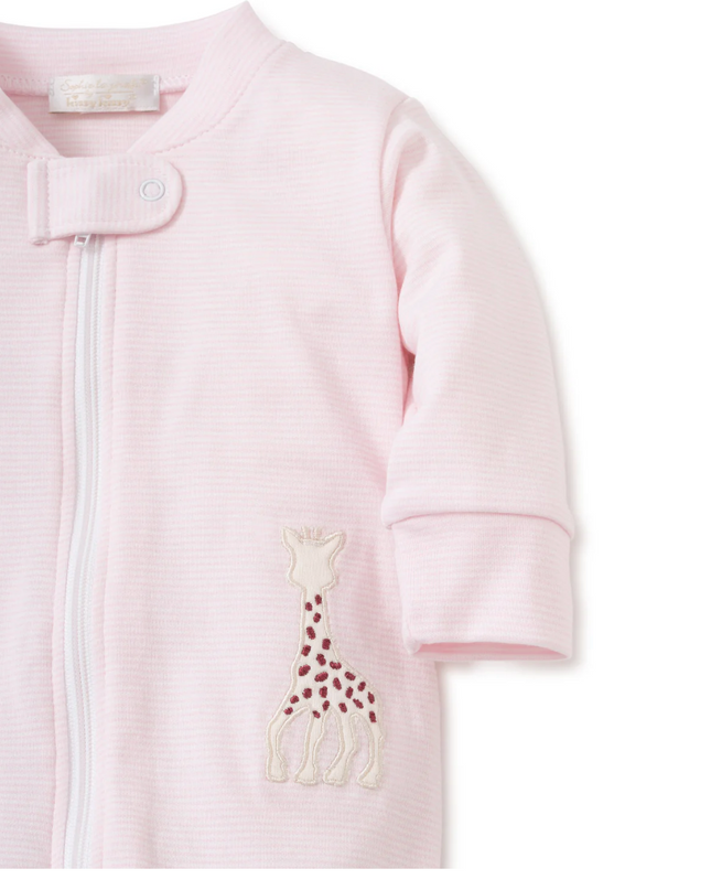 Sophie la girafe Pink Stripe Zip Front Footie