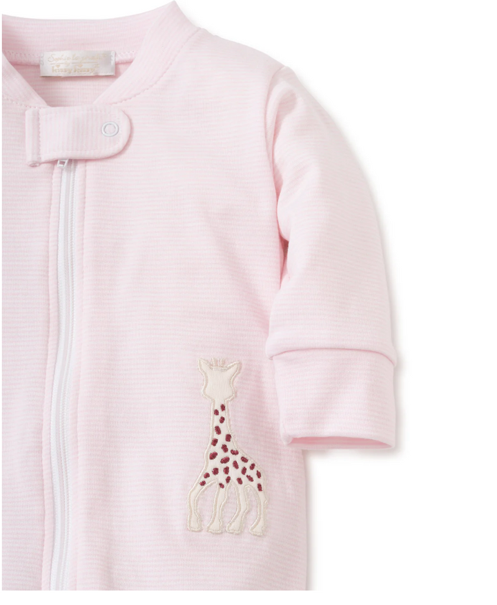 Sophie la girafe Pink Stripe Zip Front Footie