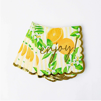 Orange Blossom Paper Beverage Napkin Packs