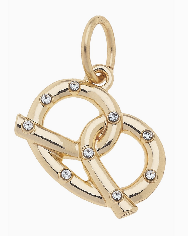 Pretzel Charm in Shiny Gold