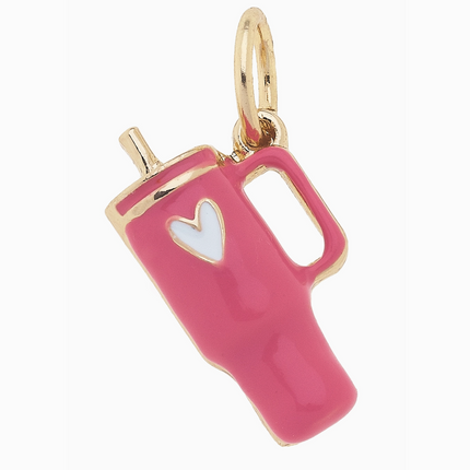 Travel Tumbler Cup Charm in Fuchsia