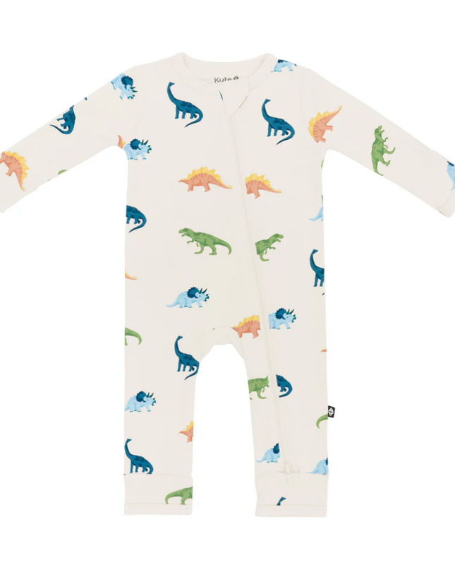 Zippered Romper in Ecru Roar