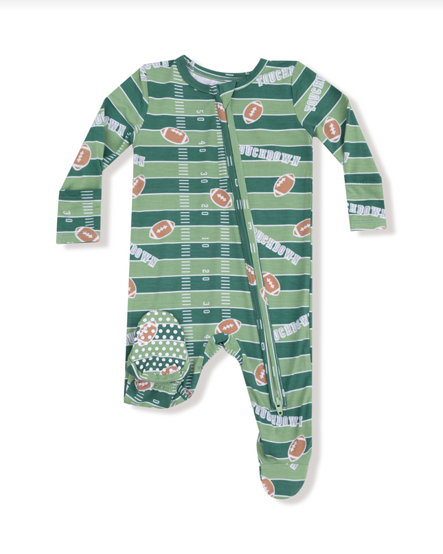 Football Field - Glow in the Dark - 2 Way Zipper Footie