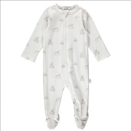 Zipper Footie - Antique Bear