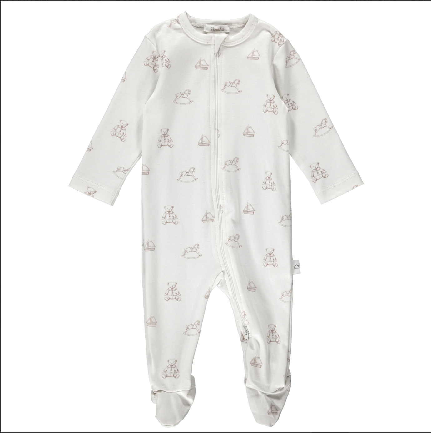 Zipper Footie - Antique Bear