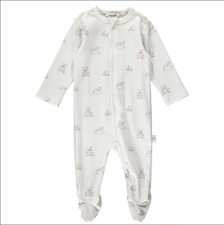 Zipper Footie - Antique Bear