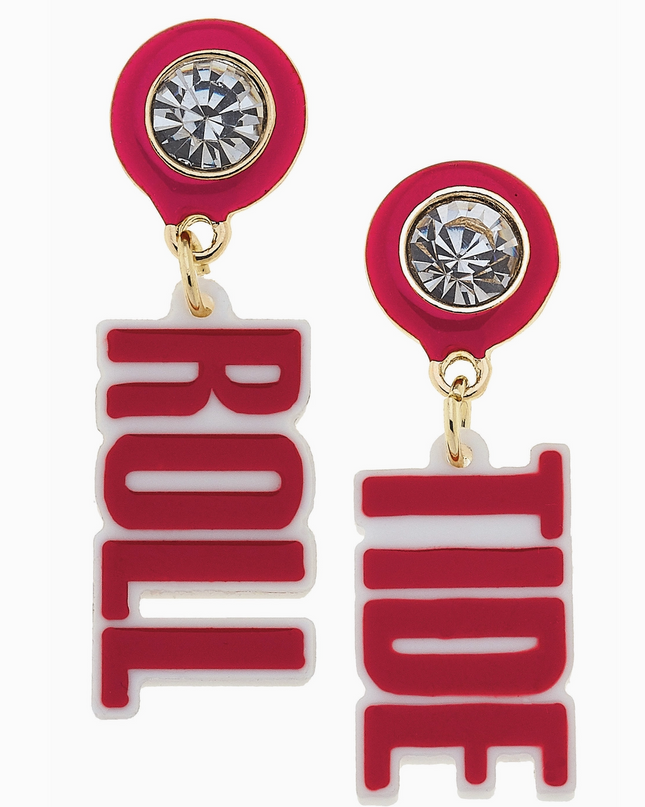 Alabama Crimson Tide Resin Block Letter Earrings