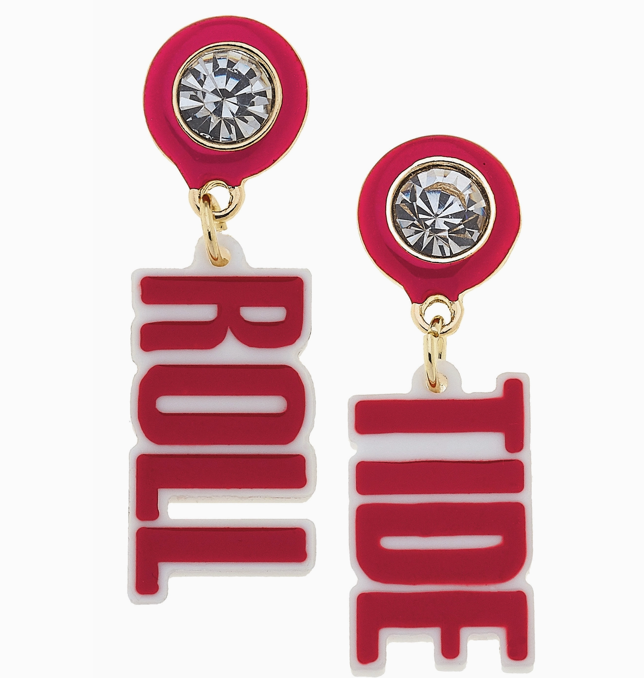 Alabama Crimson Tide Resin Block Letter Earrings