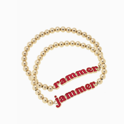 Alabama Crimson Tide Slogan Ball Bead Bracelet Set of 2