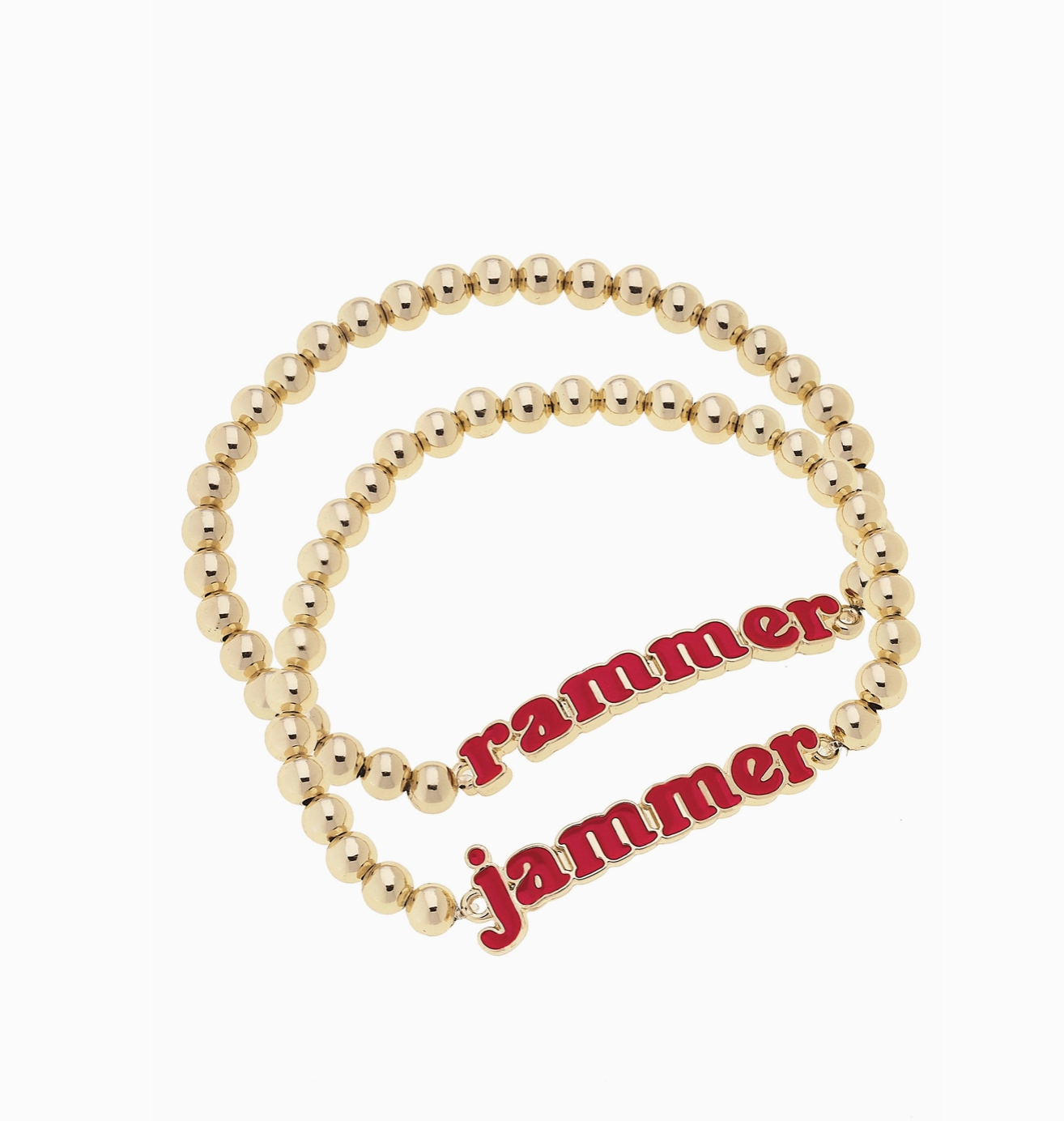 Alabama Crimson Tide Slogan Ball Bead Bracelet Set of 2