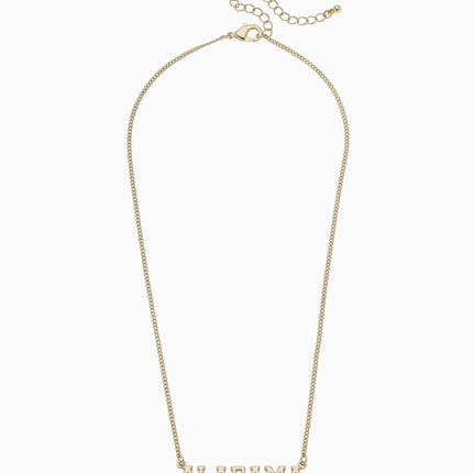 Alabama Crimson Tide Varsity Outline Necklace in Shiny Gold
