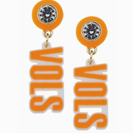 Tennessee Vols Resin Block Letter Earrings
