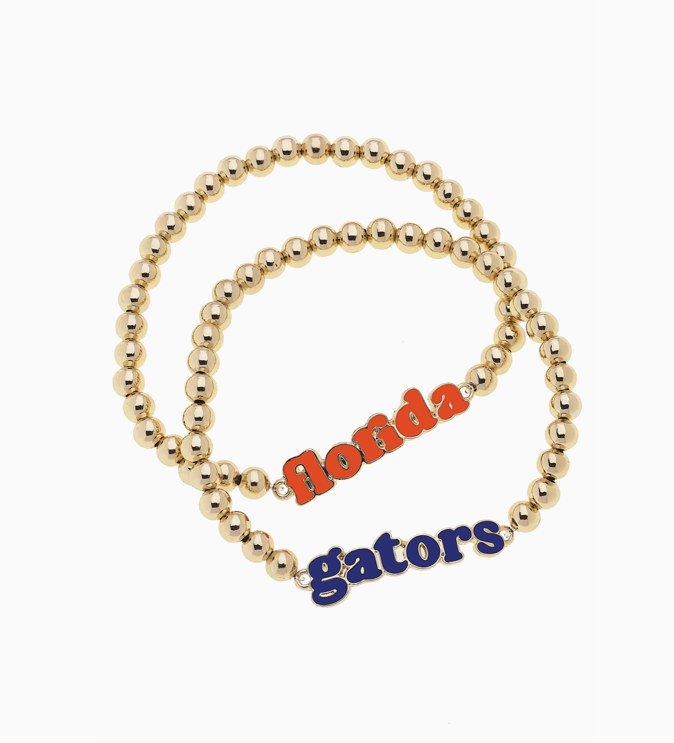 Florida Gators Slogan Ball Bead Bracelet Set of 2