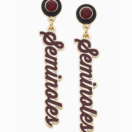 Florida State Seminoles Autograph Enamel Earrings