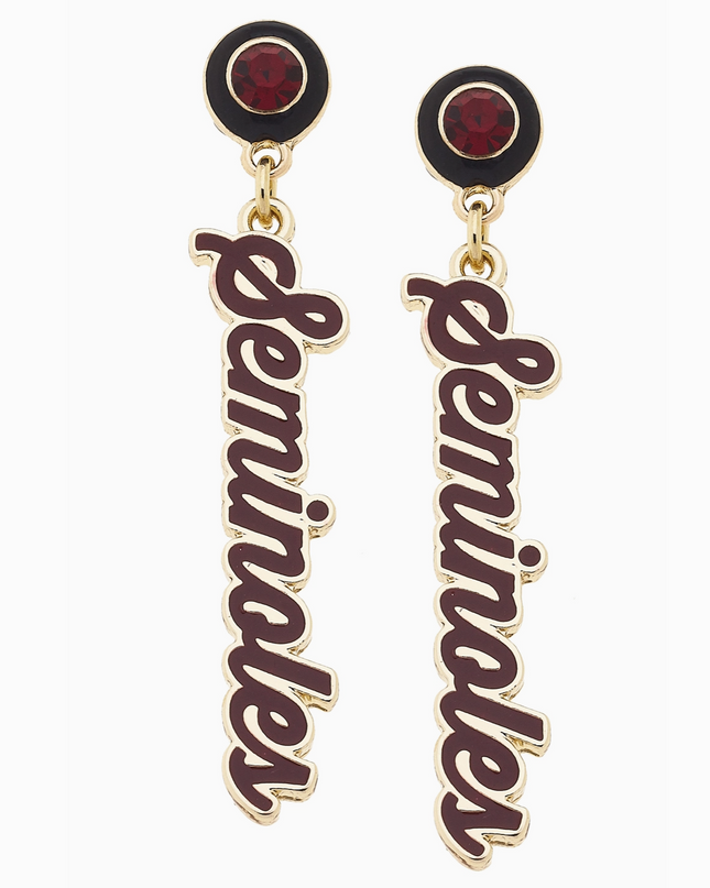 Florida State Seminoles Autograph Enamel Earrings
