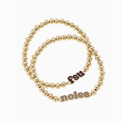 Florida State Seminoles Slogan Ball Bead Bracelet Set of 2
