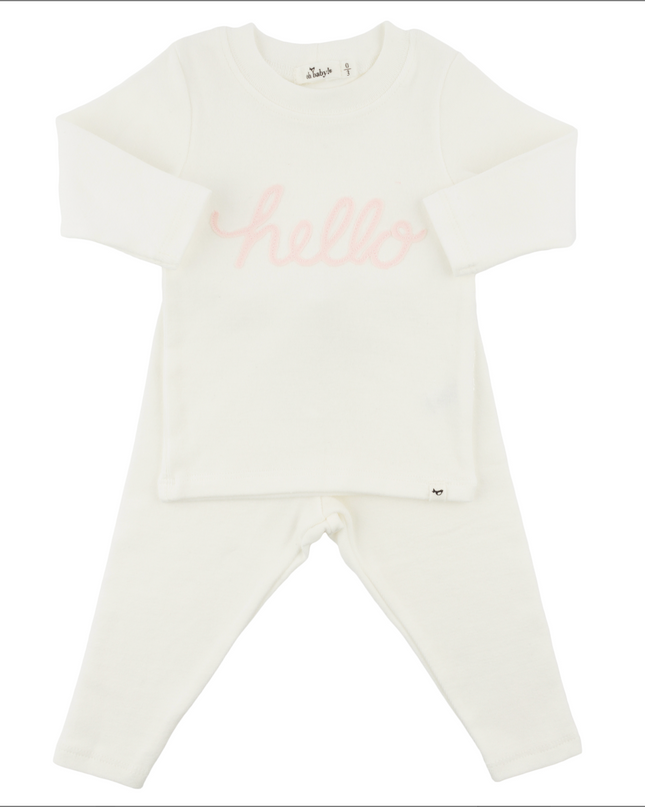 'Hello' Pale Pink 2pc Set