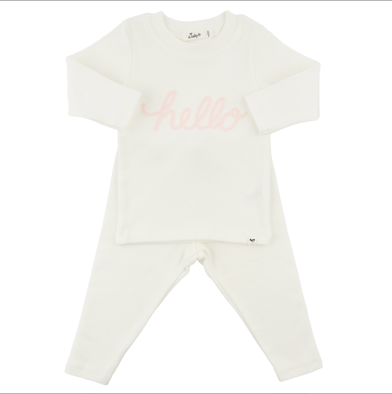 'Hello' Pale Pink 2pc Set