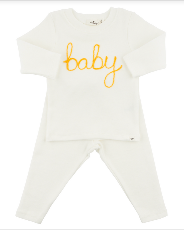 'Baby' Golden Embroidered 2pc Set