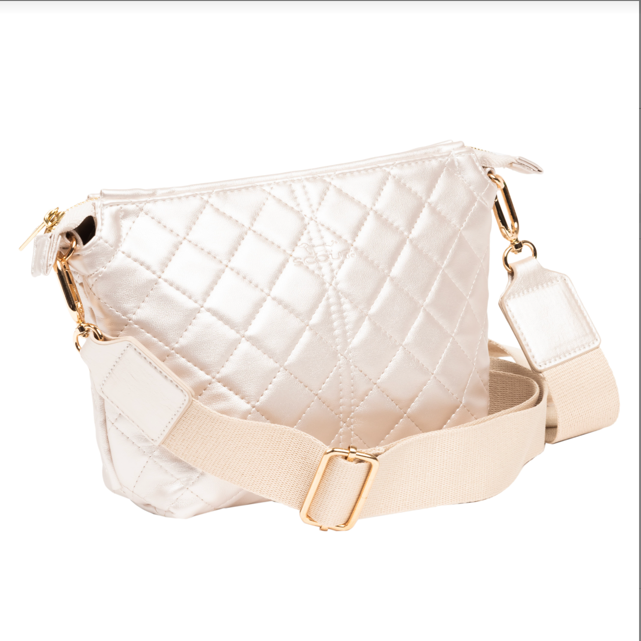 Emily Crossbody Bag - Champagne Quilted