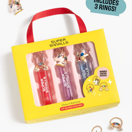 Gloss It Rainbow Lip Gloss Ring Set