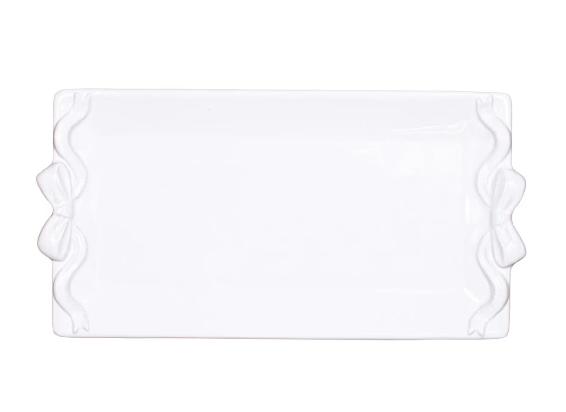 Personalized Bow Embossed Rectangle Platter